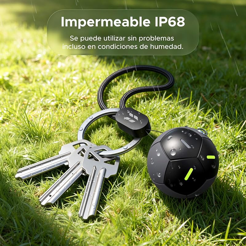 FineTrack 2 Smart Finder Design Futebol 110dB Fluorescência IP68 Bluetooth Localizador SmartTag Suporte ao rastreador de teclas iOS Carteira de bagagem Mochila Mochila 7 anos de bateria