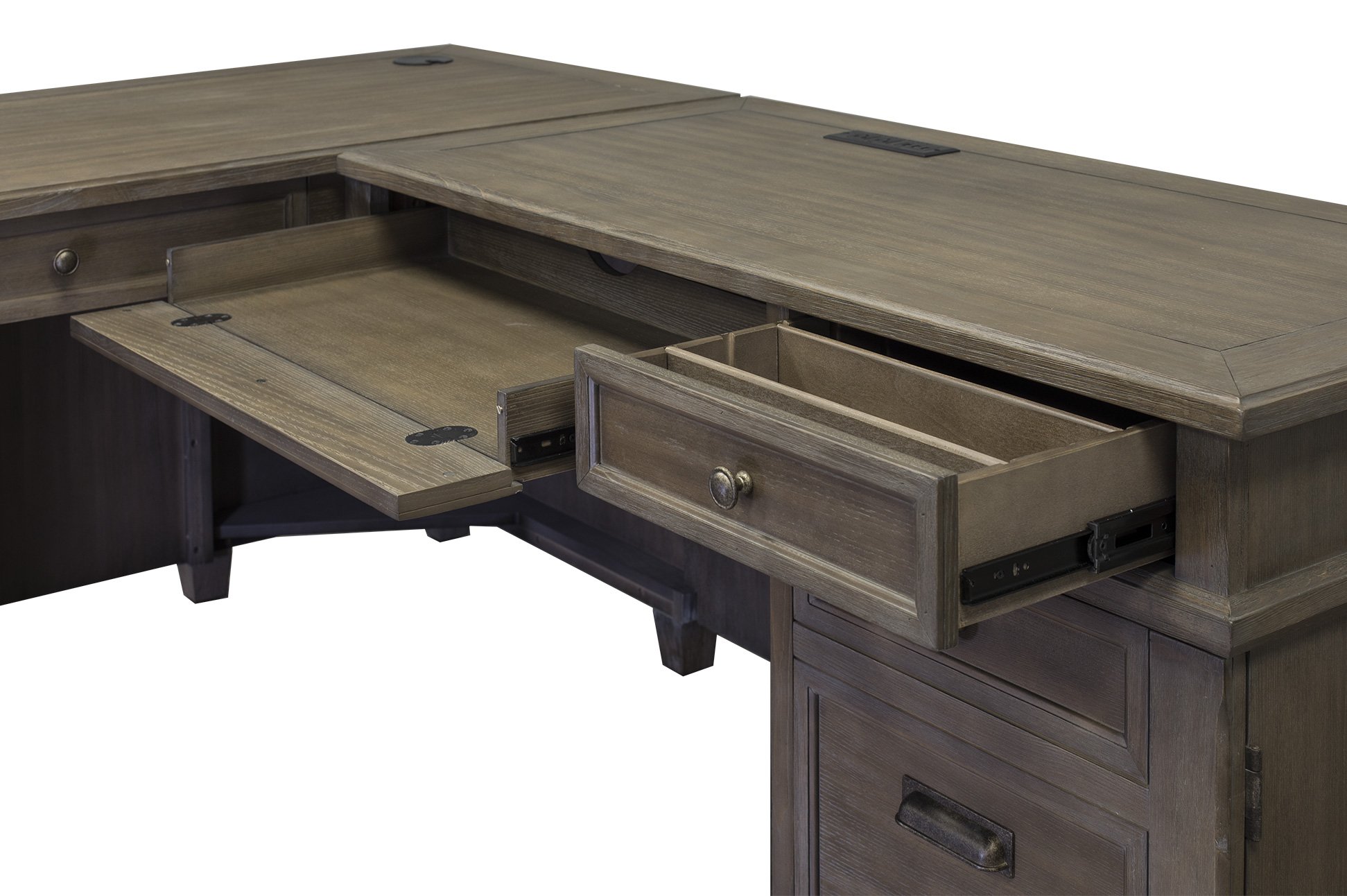 Martin Furniture Desk And Return, Weathered Dove