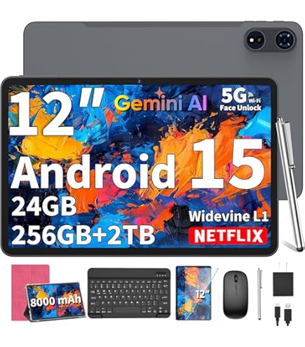 Amazon.com : Relndoo 2026 12 Inch Tablet, 24GB（8+16） RAM+256