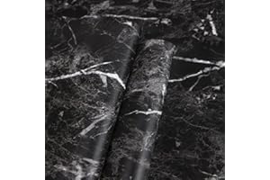 Abyssaly Black Marble Contact Paper Granite Peel and Stick Wallpaper for Countertop Self-Adhesive Waterproof Thicken Wallpaper Kitchen Bathroom and Furniture 11.8" X 78.7"