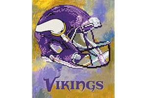 Sporticulture NFL Minnesota Vikings Diamond Painting Craft Kit – Officially Licensed DIY Fan Art for All Skill Levels, Includes Pre-Sorted Gems, Craft Tray with Instructions – Perfect for Framing