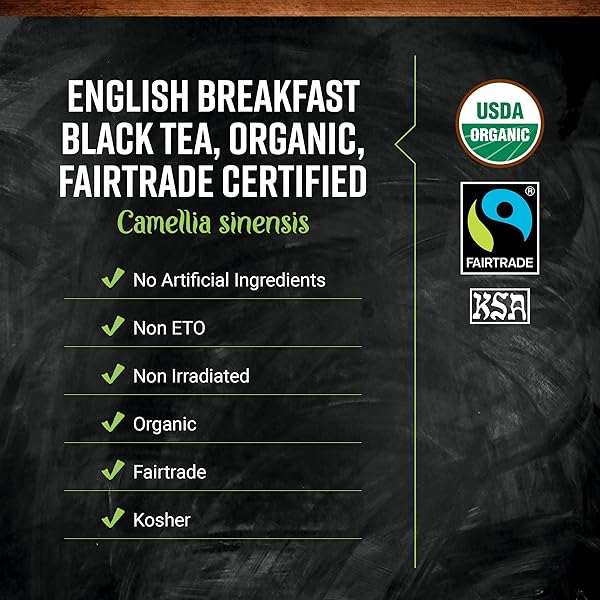FRONTIER CO-OP ENGLISH BREAKFAST BLACK TEA, 1-POUND BULK, FULL, ROBUST, MALTY FLAVOR, KOSHER, ORGANIC, NON ETO