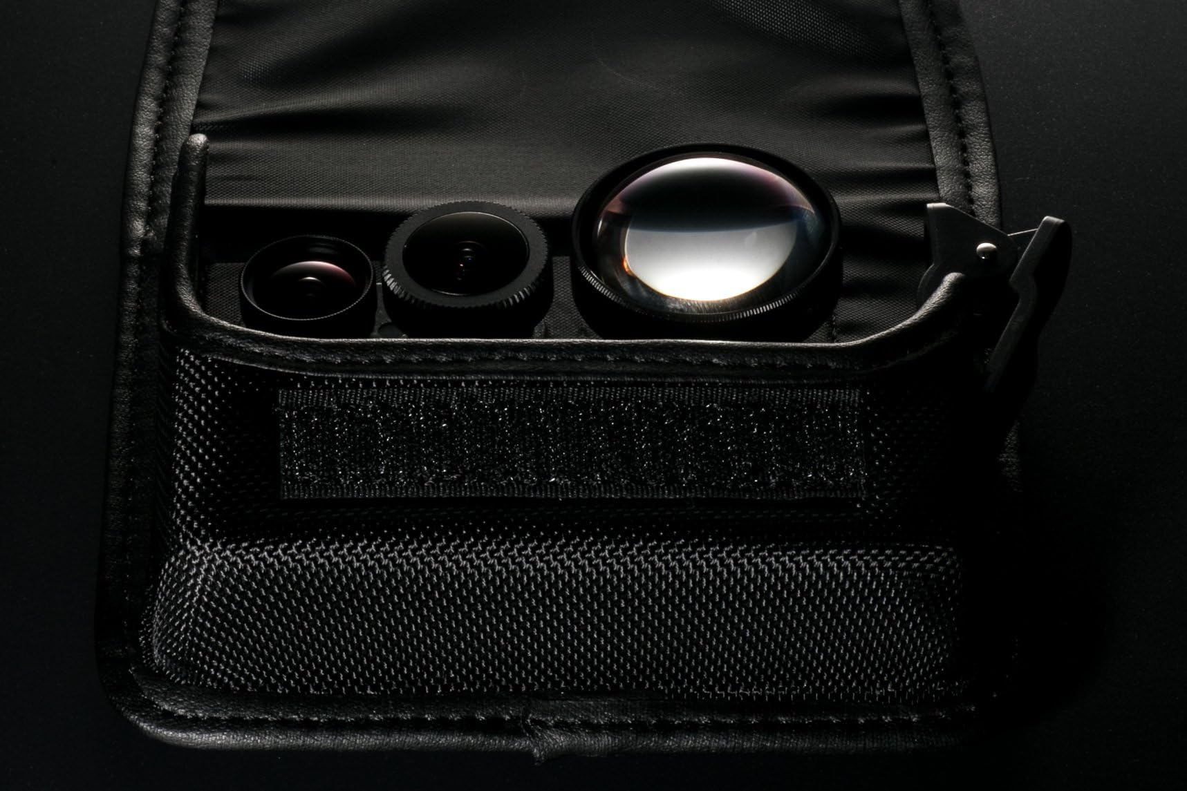 IOEC Universal Professional HD Camera Lens for Smartphone (Macro + 0.65X Wide + Fisheye + 3X Tele + Case + Wiper + Clip, Black)