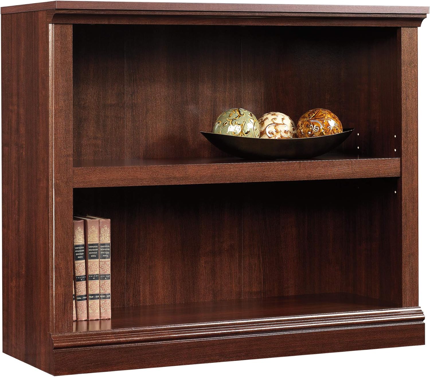 2-Shelf Bookcase with an Adjustable Shelf, Wall Unit, Bookrack, Library, Bookshelf, Home Office Furniture, Open Storage Space, Perfect for Living Room, Multiple Finishes (Select Cherry)