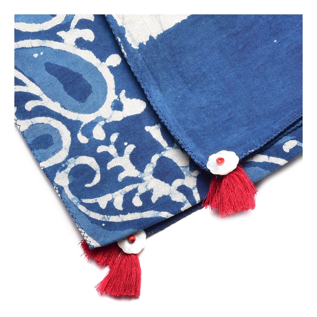 uravi pure cotton indigo hand block printed stole