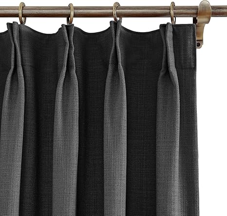 Pinch Pleat Curtain Black 
