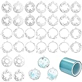 Allazone Open Bezel Charms, 28 PCS Sea Theme Open Bezels for Resin 7 Style Alloy Frame Pendants, Gold Hollow Frames for Necklaces & Earrings Making Supplies