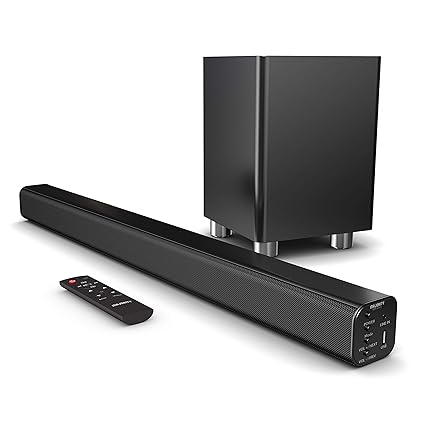 Majority Ben Nevis II+ 150W Soundbar Surround Sound - Kabelloser Subwoofer - Bluetooth - HDMI ARC - Große Fernbedienung - AUX