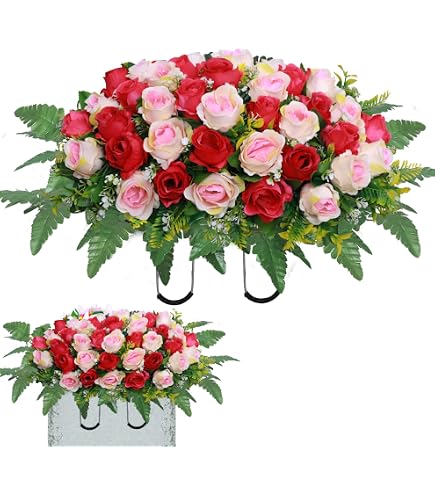Selle à Fleurs Pour Pierre Tombale - 16,5 X 10 X 7 Cm - Décorations Funéraires Résistantes Au Soleil Et à L'eau