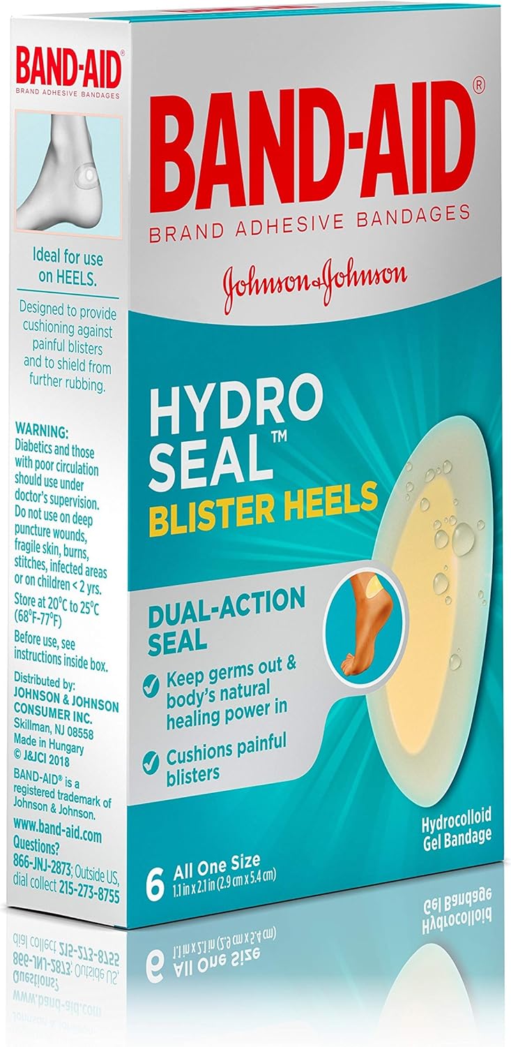 Band-Aid Brand Hydro Seal Adhesive Bandages for Heel Blisters, Waterproof Blister Pads, 6 ct: Health & Personal Care