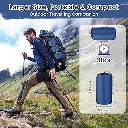 Double Sleeping Pad 4" Self Inflating Camping Mat