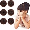 Styla Hair Small Donut Bun Maker for Kids Hair Buns - Easy Ballet and Sock Buns (6pc Brown 2 Inch Size)