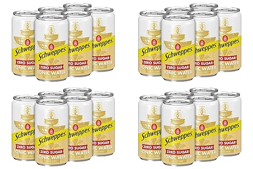 Schweppes Zero Sugar Tonic Water, Mini Cans, 7.5 oz, 24 Cans (Zero ...