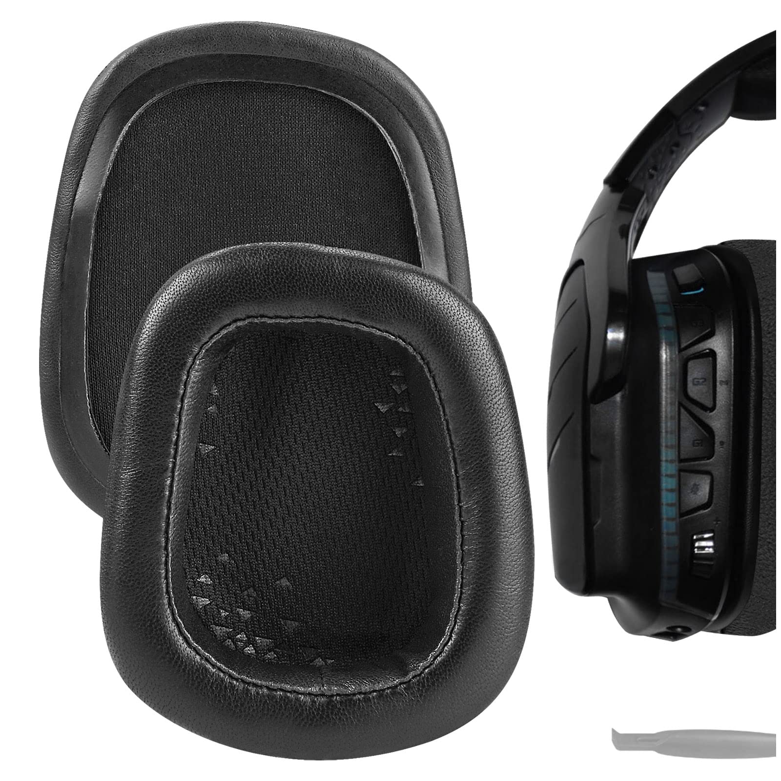 Geekria Elite Sheepskin Replacement Ear Pads for Logitech G533/ G633/ G635/ G933/ G935/ G930/ G933S/ G633S/ G430/ G431/ G432/ G433/ G332/ G230/ G231/ G233/ G35 Headphones (Black)