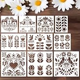Folk Art Stencils Scandinavian Stencils for Painting | Talavera Stencil for Wall Stairs Furniture Wood Fabrics Decor