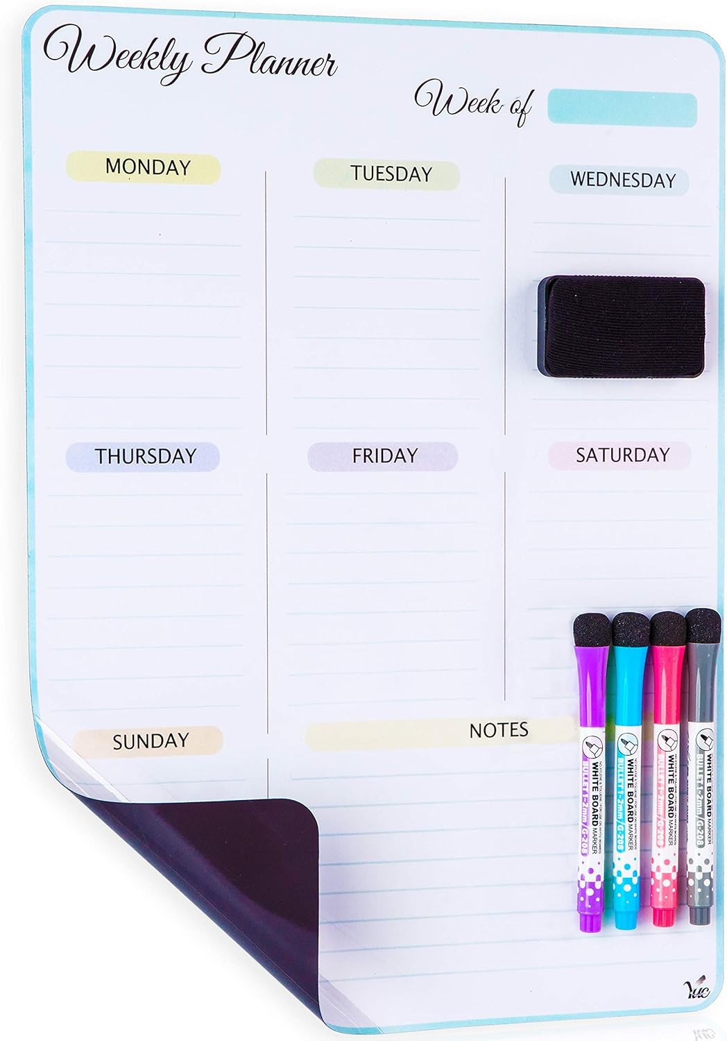 Best Refrigerator Dry Erase Board Magnetic Weekly Calendar Vertical 
