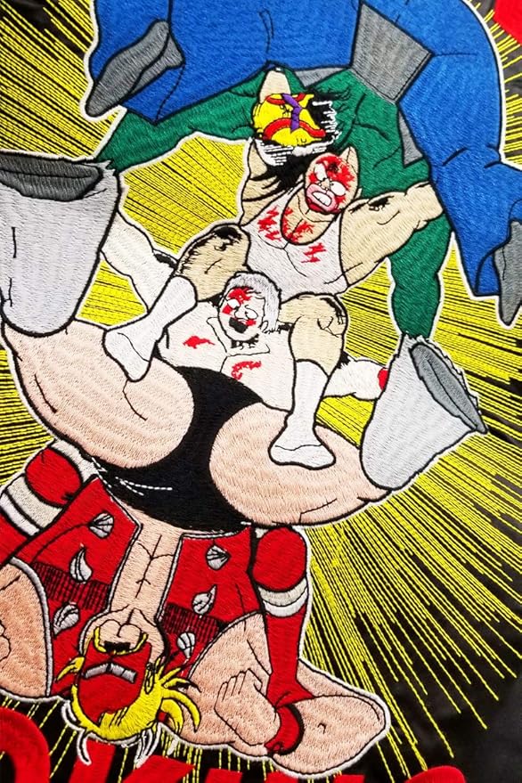 Amazon Co Jp キン肉マン リバーシブル スカジャン マッスルドッキング ヘルミッショネルズ戦 クロスボンバー フル刺繍 Lサイズ ホビー 通販