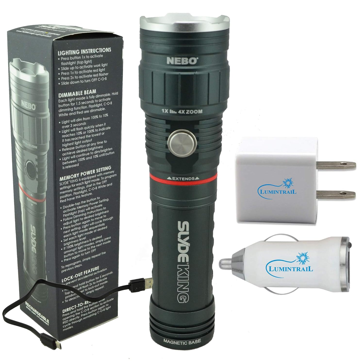 Nebo Slyde King 6434 Rechargeable LED Flashlight Work Light with