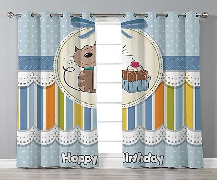 Amazon Com Iprint Stylish Window Curtains Birthday Decorations