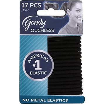 Amazon Com Goody Ouchless Elastic Hair Bands No Metal Black