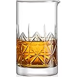Crystal Cocktail Mixing Glass bartender Beaker // 24oz Cocktail Stirring Glass with Thick Weighted Bottom // Professional Bar