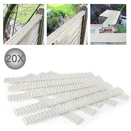 YITOO 20 Stück Vogelabwehr Spikes Taubenabwehr Vogelabwehr Taubenspikes Stacheln Taubenabwehr Spikes Katzen Spikes Zaun Vogel