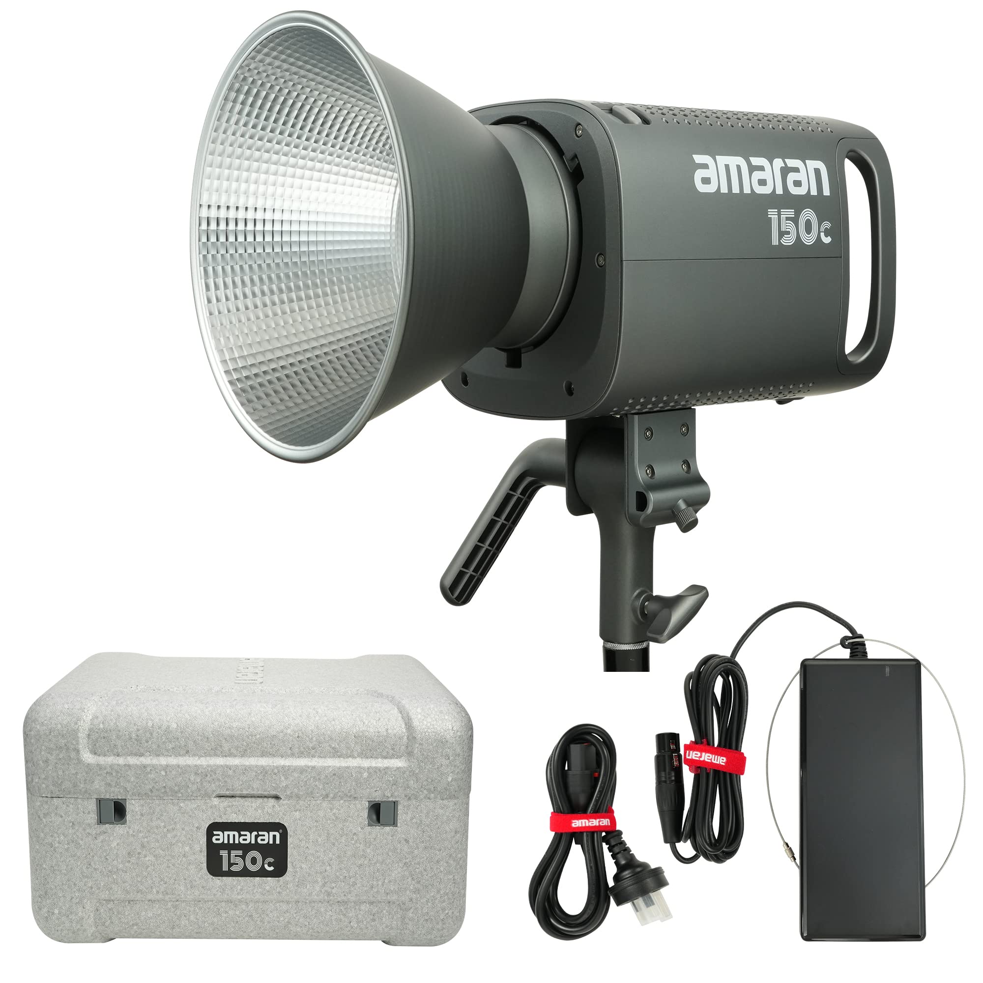 Amaran 150c Photography Lighting Kit,RGB Studio Light 150W Full-Color Led Video Lights,2,500K to 7,500K,App Control,Bowen S Mount Continuous Lighting for Photography,Video Recording (Grey)