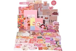 YagCu Scrapbook Kit for Beginners, Aesthetic Junk Journal Supplies, Scrapbooking and Journaling Materials, Bullet Journals Stationery, Planner DIY Arts Craft, Women Adults