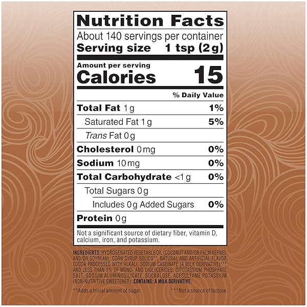 COFFEE-MATE SUGAR FREE CREAMY CHOCOLATE POWDERED COFFEE CREAMER, 10.2 OUNCE