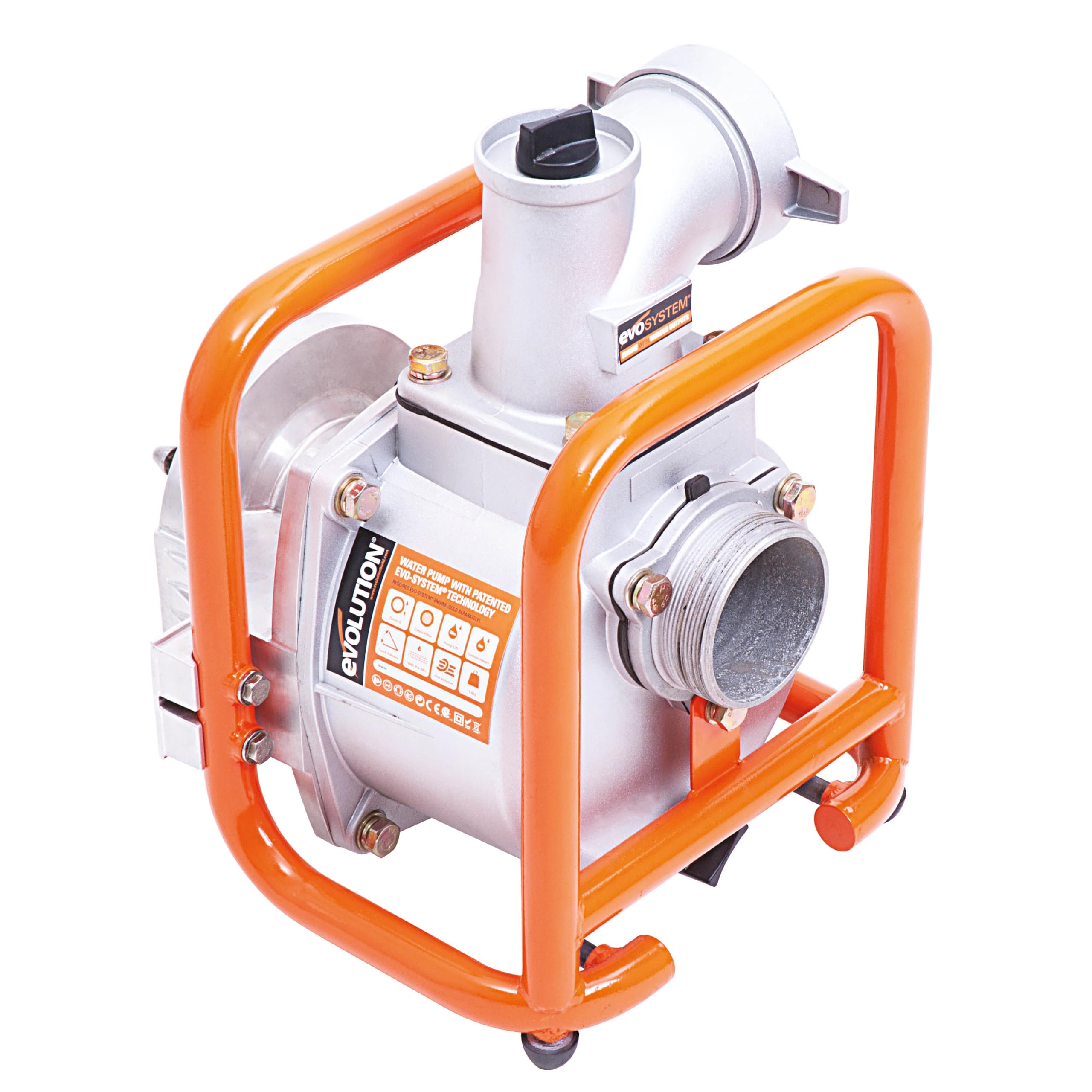 Evolution Power Tools Evo-System Dirty Water Pump Accessory, For Use With Engine, Pumps Dirty or Clean Water, Great for Swimming Pools, Hot Tubs, Ponds, Floods (1000 L/min)