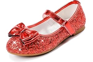 Parrosoo Girls Dress Shoes Princess Shoes Flower Girls Flats Party Wedding Toddler Little Big Kid