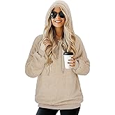 TBONTB Hoodies for Women Fuzzy Oversized Sweatshirt Zip Up Fleece Pullover Fluffy Sherpa with Pockets