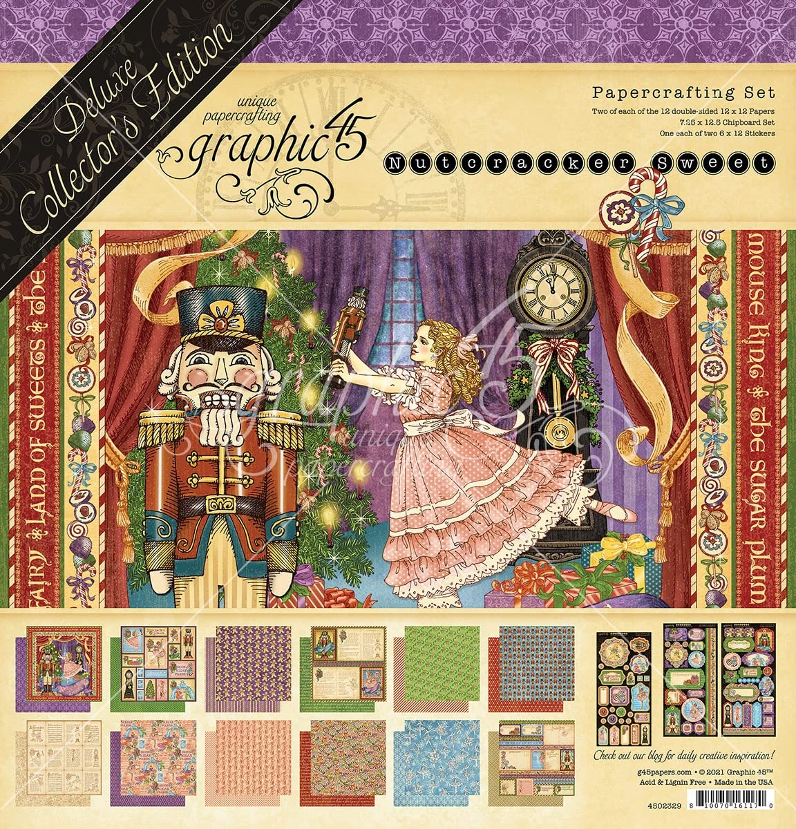 Graphic 45 Deluxe Collector's Edition Pack 12"X12"-Nutcracker Sweet