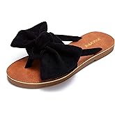 FISACE Womens Slip On Flip Flops Ring Toe Strappy Summer Gladiator Flat Sandals