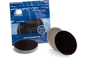 Glass Polish 150mm (6 inch) Pack of 5 Felt Polishing Pads for Polishing Glass, Plastic, Metal and Marble - GP11010