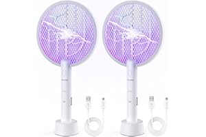 PALONE Bug Zapper Racket, 2 in 1 Electric Bug Zapper, 3000V Electric Swatter Without Waving Hands for Indoor, Kitchen, Home, 