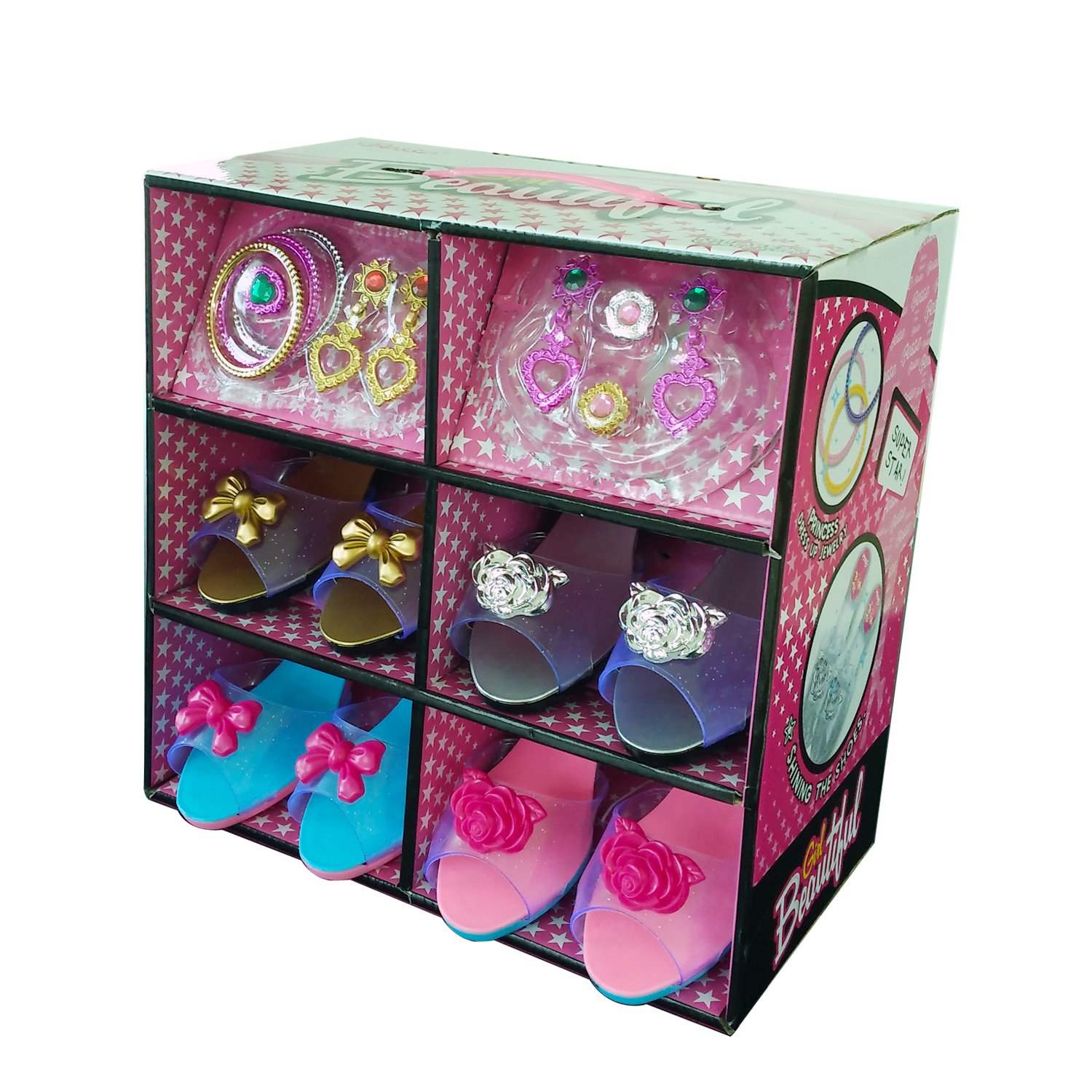 Princess Dress Up Play Shoes Jewelry Boutique 4 Pairs Toys Children