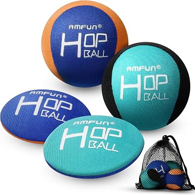 AMFUN Water Bouncing Ball 4Pcs Pool Toys Skimming Balls with Net Bag
