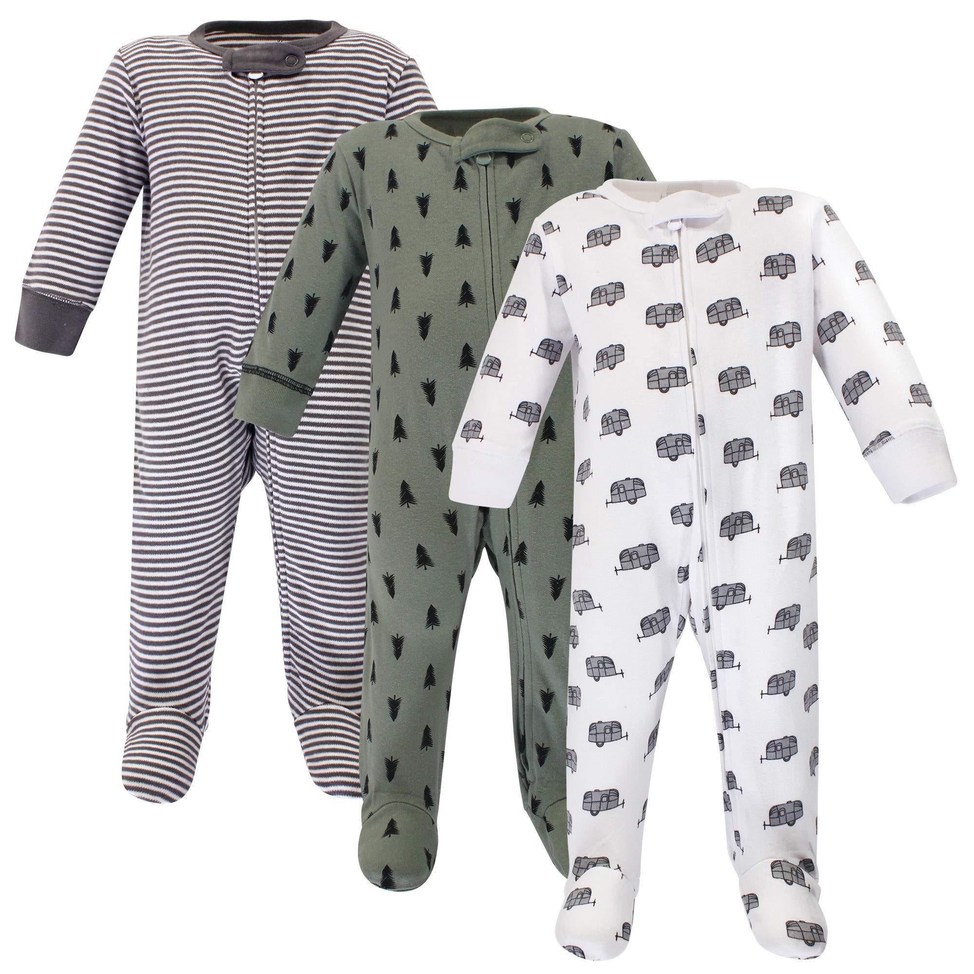 Touched by Nature Baby Organic Cotton Sleep and Play, happy camper pack, 0-3 Months (3M) Image