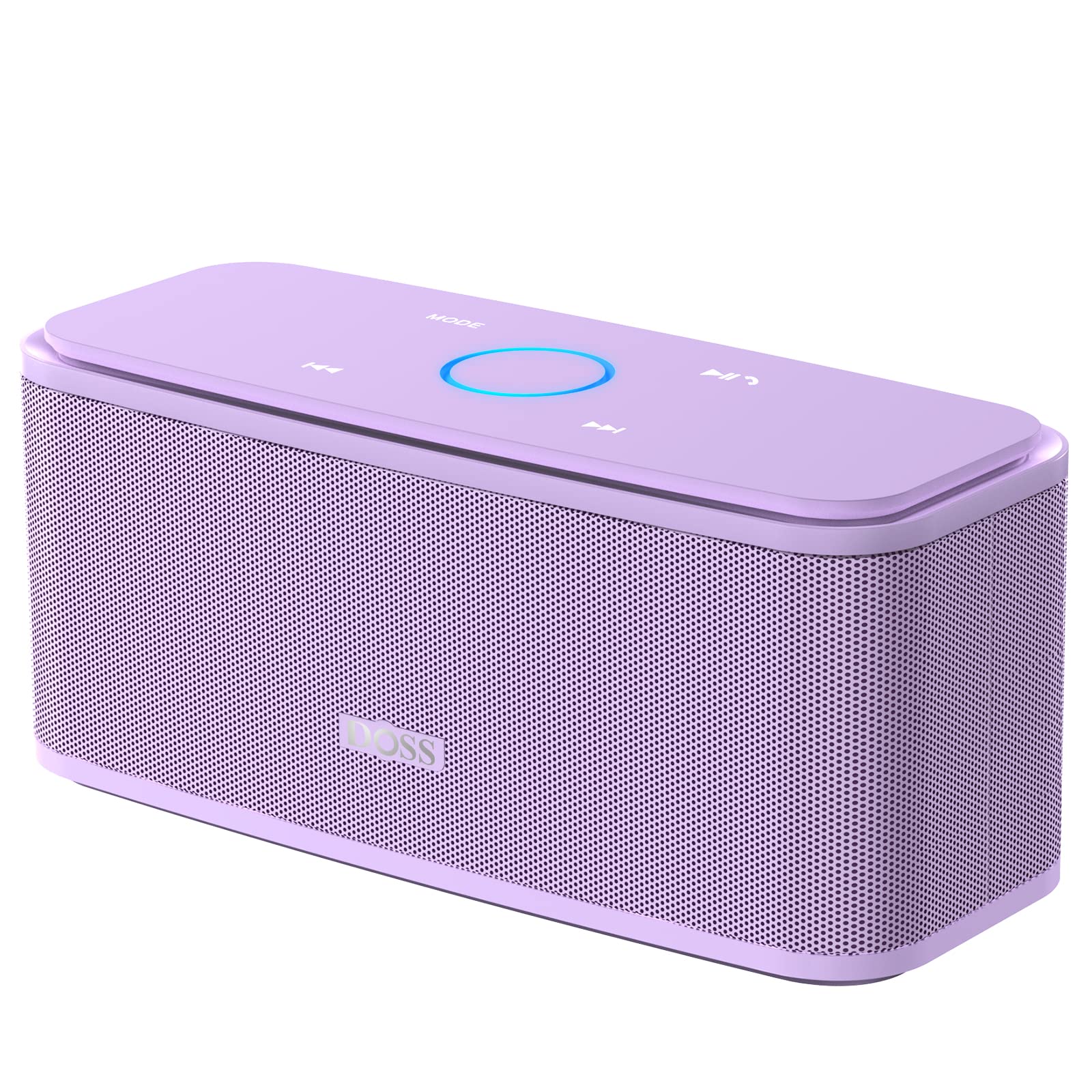 DOSS SoundBox Touch Portable Wireless Speaker with 12W HD Sound and Bass, Touch Control, IPX5 Waterproof, 20H Playtime, Bluetooth 5.0, Handsfree, Speaker for Home, Outdoor, Travel-Purple