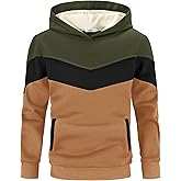 Arshiner Boy's Color Block Pullover Fleece Hoodie Long Sleeve Casual Sweatshirt with Pocket Age 3-13 Years