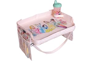 J.L. Childress Disney Baby 3-IN-1 Kids Travel Tray & Tablet Holder - Car Seat Lap Tray Desk for Toddlers, Road Trip Essentials, Car Seat Activity Table, Travel Accessories - Disney Princess
