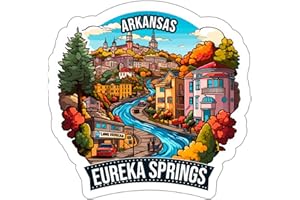 NO THORNS MEDIA Eureka Springs Arkansas Sticker Travel Outdoors Decal Vinyl Small Waterproof for Water Bottle Mug Passport Scrapbook Notebook Laptop Tumbler Skateboard Computer Phone 4" ID44990