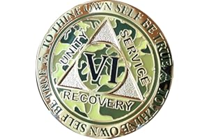 RecoveryChip 6 Year AA Medallion Reflex Camo Gold Plated Camouflage Color Chip VI