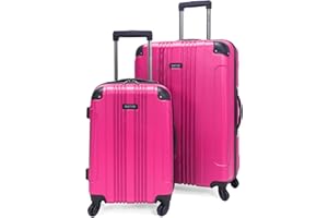 Kenneth Cole REACTION Out of Bounds Lightweight Hardshell 4-Wheel Spinner Luggage, Magenta, 2-Piece Set (20" & 28")