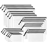 SUNEE Multisize Mesh Zipper Pouches (Black, 21 Packs), Water-Resistant Zip Bag for School Office Supplies, Puzzles & Games Or
