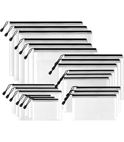 6-Pack Clear PVC Organizer Bags – Water Resistant, Zipper Closure, Perfect For Storage & Travel