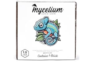 Mycelium 100% Organic Reptile Compressed Coco Coir - OMRI Certified, Eco-Friendly Bedding, Safe & Non-Toxic for Terrariums Habitat, Ideal for Reptiles, Snakes, Leopard Geckos, Turtles, Snake -10 LBS