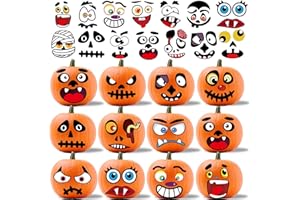 DECYOOL Halloween Pumpkin Decorating Stickers Jack-O-Lantern DIY Make a Pumpkin Face Expressions Decals Decorations for Treats Party Favors Game Stickers