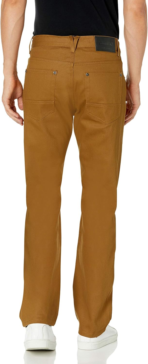 Southpole Men's Pants Long in Thick Bull Twill Fabric and Straight Fit: Clothing